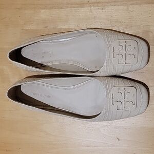 Tory Burch Cream White Leather Flats